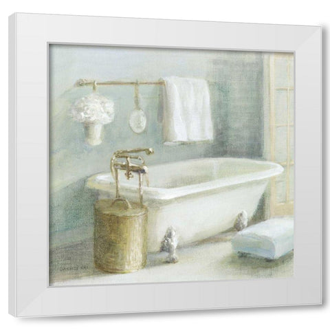 Refreshing Bath II Brass White Modern Wood Framed Art Print by Nai, Danhui