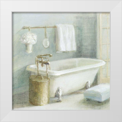 Refreshing Bath II Brass White Modern Wood Framed Art Print by Nai, Danhui