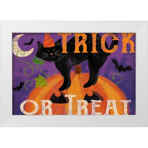 Festive Felines IV White Modern Wood Framed Art Print by Charron, Veronique