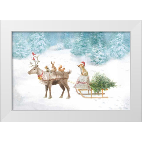 Woodland Celebration I White Modern Wood Framed Art Print by Nai, Danhui