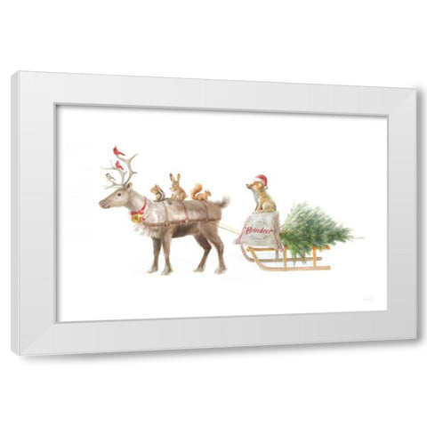 Woodland Celebration I on White White Modern Wood Framed Art Print by Nai, Danhui