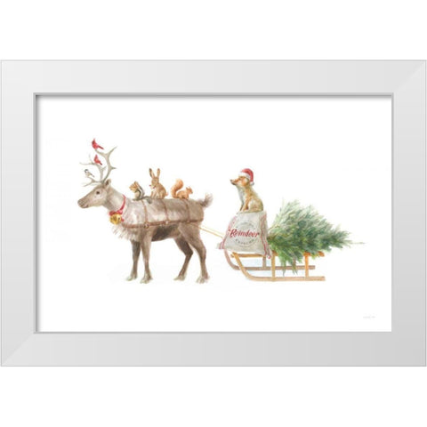 Woodland Celebration I on White White Modern Wood Framed Art Print by Nai, Danhui