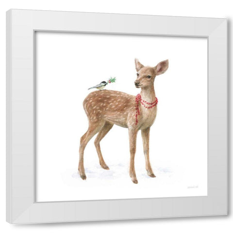 Woodland Celebration VI on White White Modern Wood Framed Art Print by Nai, Danhui