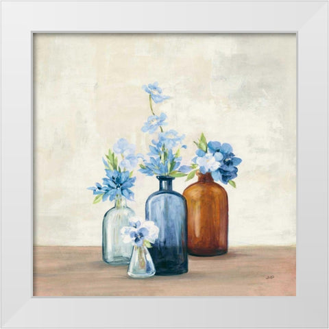 Windowsill Garden I Blue White Modern Wood Framed Art Print by Purinton, Julia