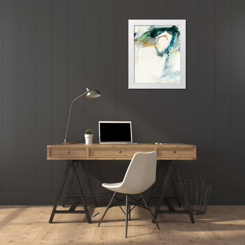 Turbulence III White Modern Wood Framed Art Print by Davies, Jane