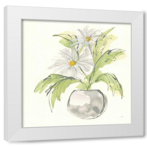 Plant Daisy II White Modern Wood Framed Art Print by Paschke, Chris