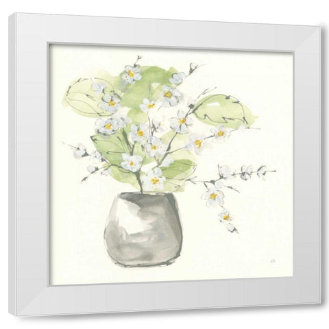 Plant Blossom I White Modern Wood Framed Art Print by Paschke, Chris
