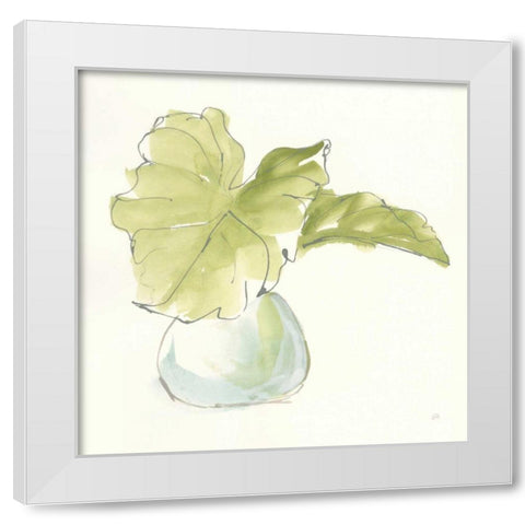 Plant Big Leaf I White Modern Wood Framed Art Print by Paschke, Chris