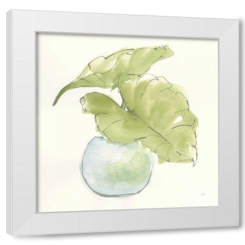Plant Big Leaf III White Modern Wood Framed Art Print by Paschke, Chris