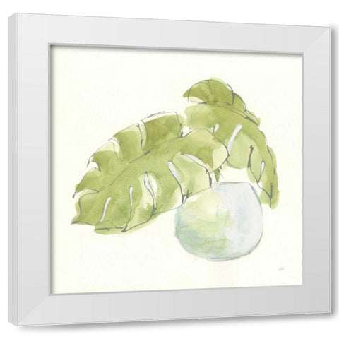 Plant Big Leaf IV White Modern Wood Framed Art Print by Paschke, Chris
