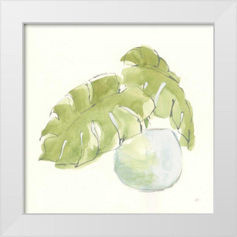 Plant Big Leaf IV White Modern Wood Framed Art Print by Paschke, Chris