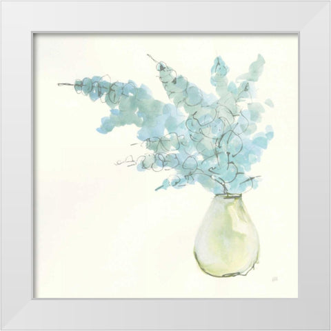 Plant Eucalyptus I White Modern Wood Framed Art Print by Paschke, Chris