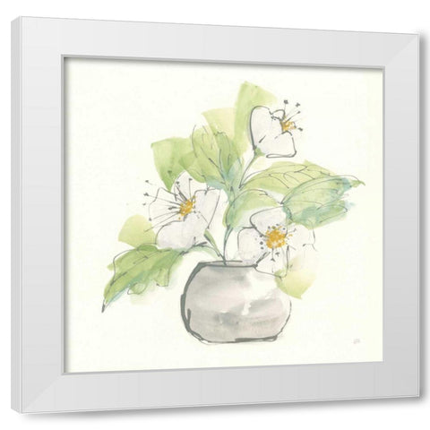 Plant Poppy I White Modern Wood Framed Art Print by Paschke, Chris