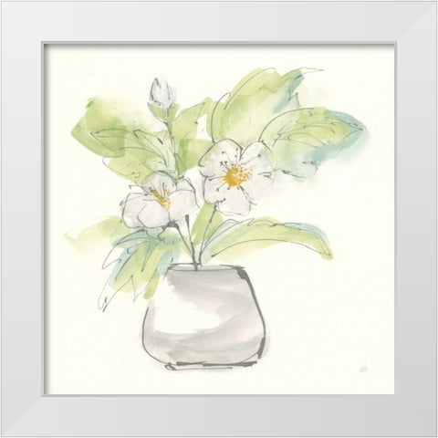 Plant Poppy II White Modern Wood Framed Art Print by Paschke, Chris