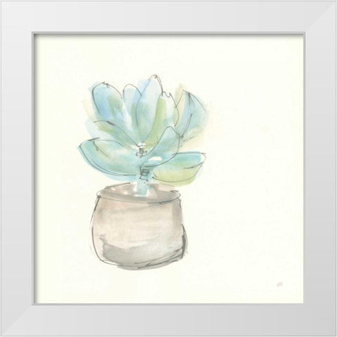 Succulent I White Modern Wood Framed Art Print by Paschke, Chris