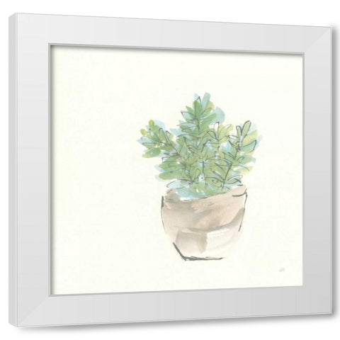 Succulent II White Modern Wood Framed Art Print by Paschke, Chris