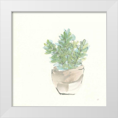 Succulent II White Modern Wood Framed Art Print by Paschke, Chris