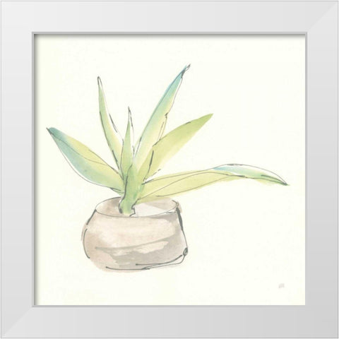 Succulent III White Modern Wood Framed Art Print by Paschke, Chris