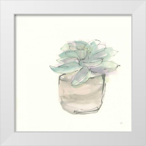 Succulent IV White Modern Wood Framed Art Print by Paschke, Chris