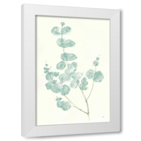 Eucalyptus Branch I White Modern Wood Framed Art Print by Paschke, Chris