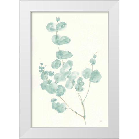 Eucalyptus Branch I White Modern Wood Framed Art Print by Paschke, Chris