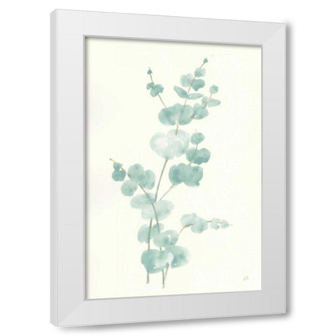Eucalyptus Branch II White Modern Wood Framed Art Print by Paschke, Chris