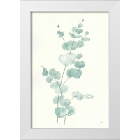 Eucalyptus Branch II White Modern Wood Framed Art Print by Paschke, Chris