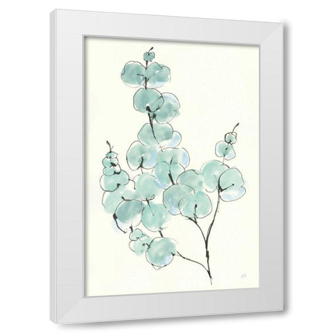Eucalyptus Branch III White Modern Wood Framed Art Print by Paschke, Chris