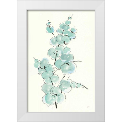 Eucalyptus Branch IV White Modern Wood Framed Art Print by Paschke, Chris