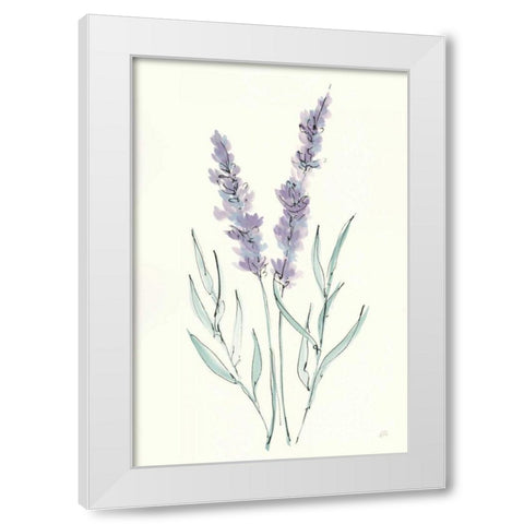 Lavender III White Modern Wood Framed Art Print by Paschke, Chris
