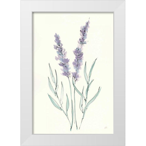 Lavender III White Modern Wood Framed Art Print by Paschke, Chris