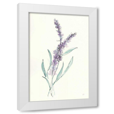 Lavender IV White Modern Wood Framed Art Print by Paschke, Chris