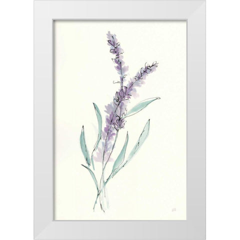 Lavender IV White Modern Wood Framed Art Print by Paschke, Chris