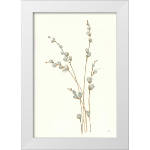 Pussy Willows I White Modern Wood Framed Art Print by Paschke, Chris