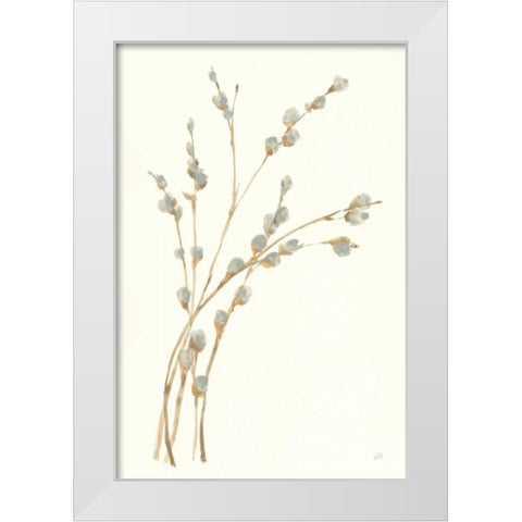Pussy Willows II White Modern Wood Framed Art Print by Paschke, Chris