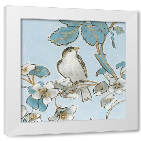 Toile Birds III White Modern Wood Framed Art Print by Adams, Emily