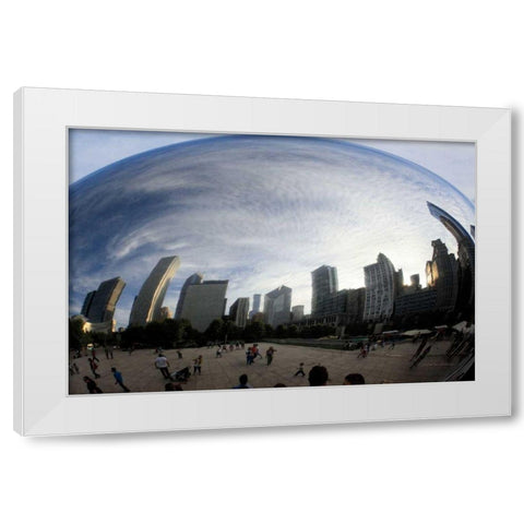 The Bean Chicago White Modern Wood Framed Art Print by Van Swearingen, Debra