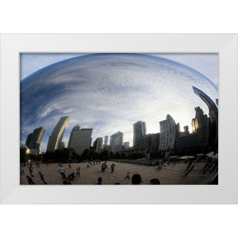 The Bean Chicago White Modern Wood Framed Art Print by Van Swearingen, Debra
