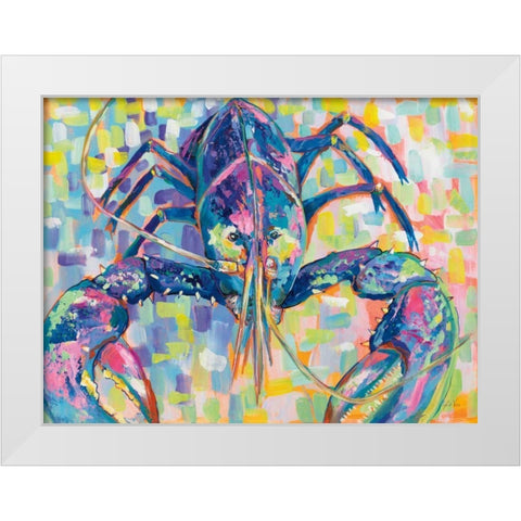 Lilly Lobster II White Modern Wood Framed Art Print by Vertentes, Jeanette