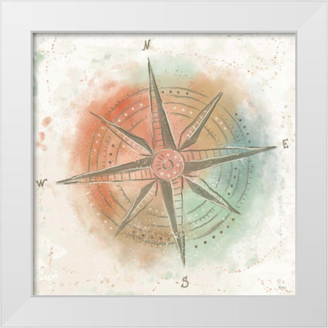 Explore the World II White Modern Wood Framed Art Print by Charron, Veronique