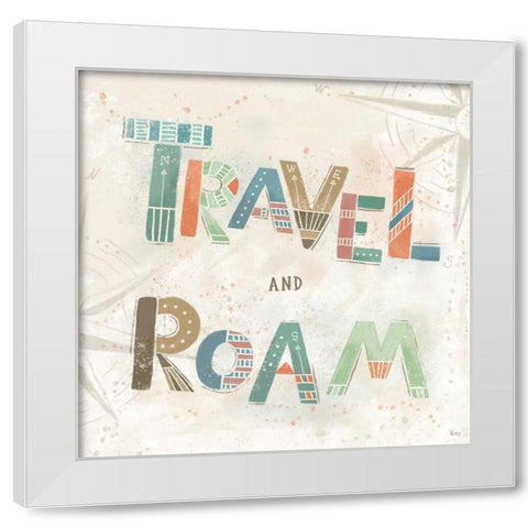 Explore the World V White Modern Wood Framed Art Print by Charron, Veronique