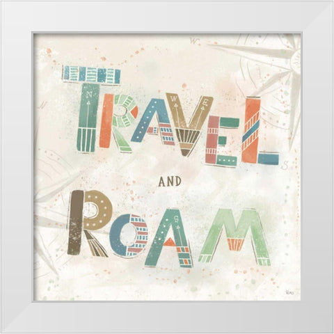 Explore the World V White Modern Wood Framed Art Print by Charron, Veronique