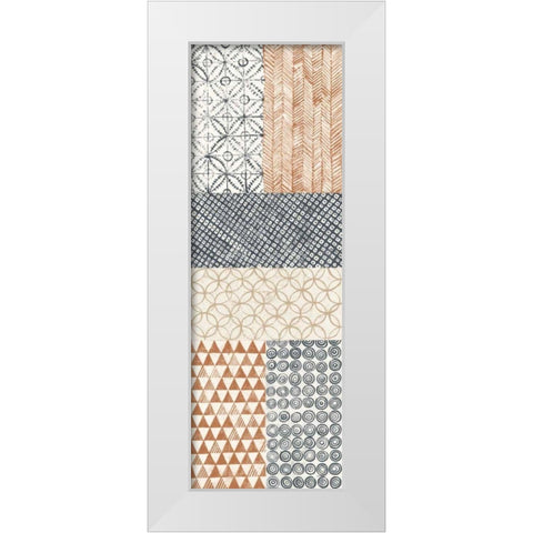 Maki Tile Panel I Warm White Modern Wood Framed Art Print by Lovell, Kathrine