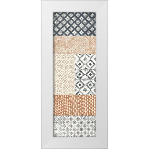 Maki Tile Panel II Warm White Modern Wood Framed Art Print by Lovell, Kathrine