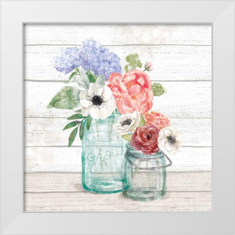 Pastel Flower Market XII White Modern Wood Framed Art Print by Urban, Mary