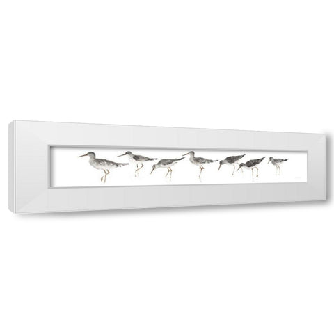 Sandpipers Panel Gray White Modern Wood Framed Art Print by Tillmon, Avery