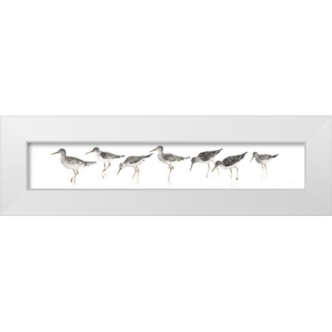 Sandpipers Panel Gray White Modern Wood Framed Art Print by Tillmon, Avery