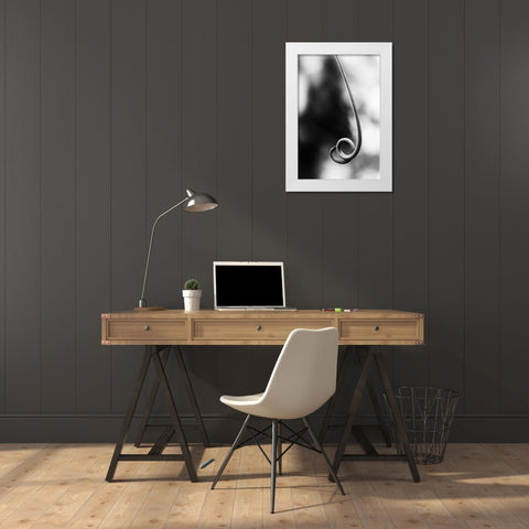 Curly Cue White Modern Wood Framed Art Print by Aledanda