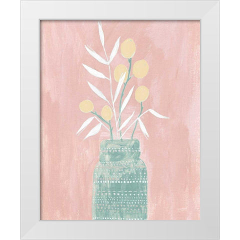 Seed and Bottle Pastel Crop White Modern Wood Framed Art Print by Mack, Lynn