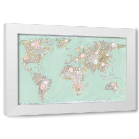 Artsy World Mint White Modern Wood Framed Art Print by Mack, Lynn